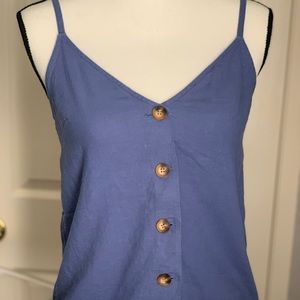 Blue Button Down Tank